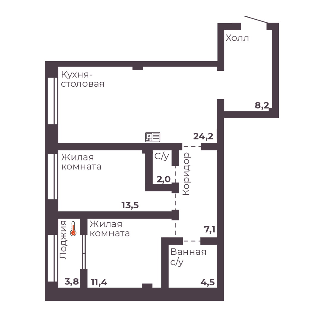 Планировка 2-комн