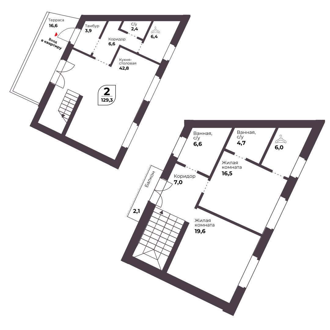 Планировка 2-комн