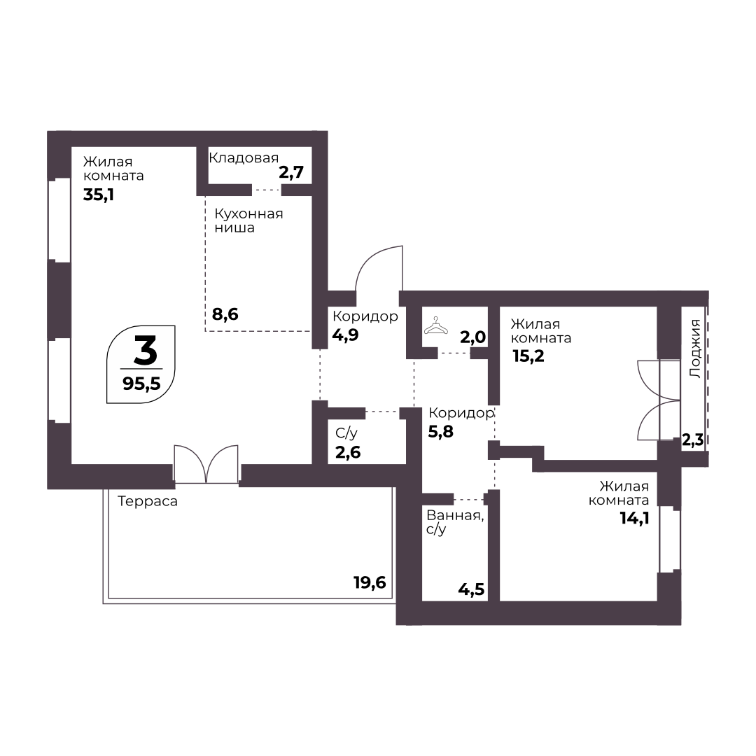 Планировка 3-комн