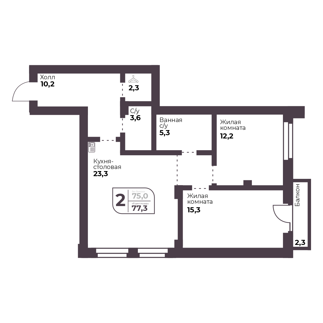 Планировка 2-комн