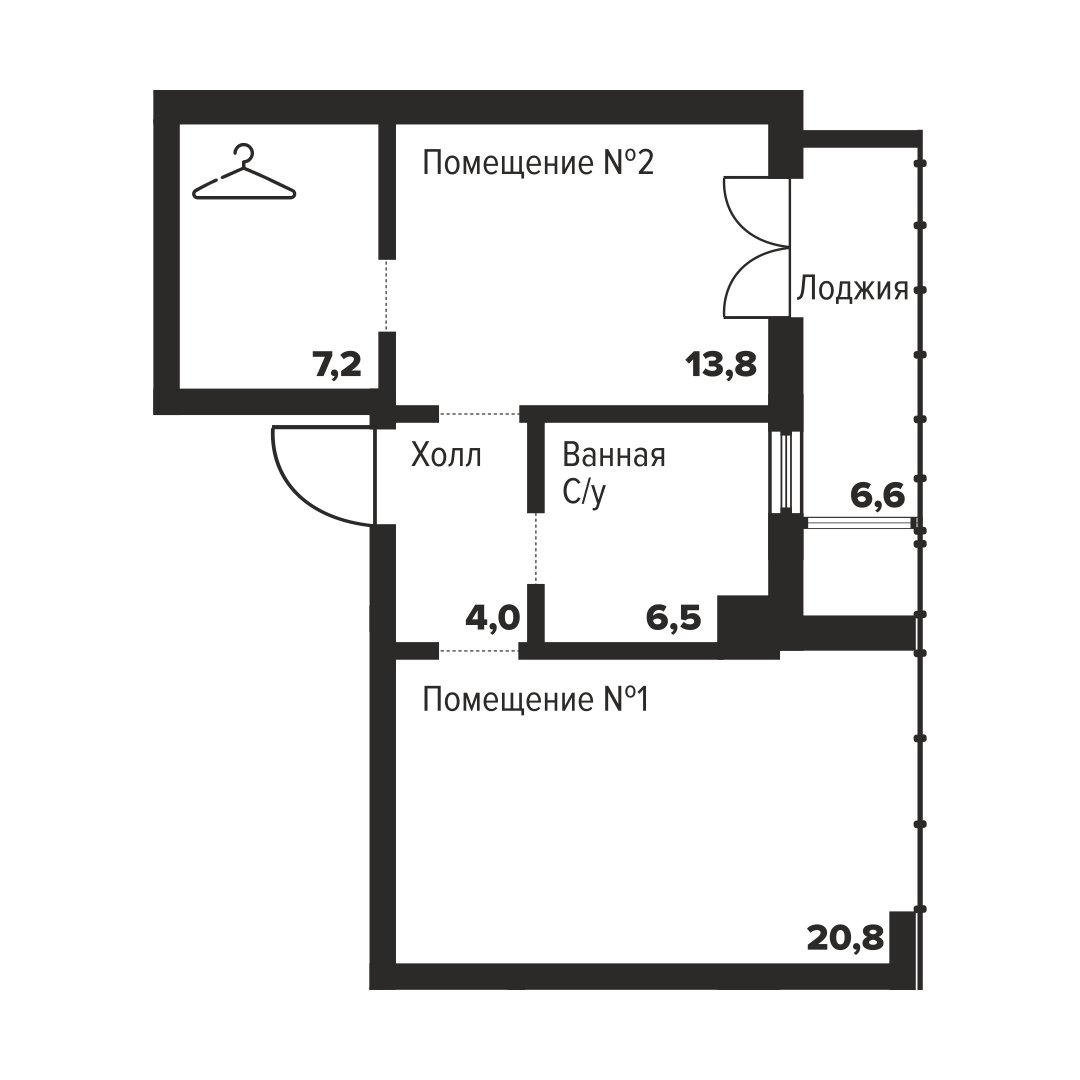 Планировка 1-комн