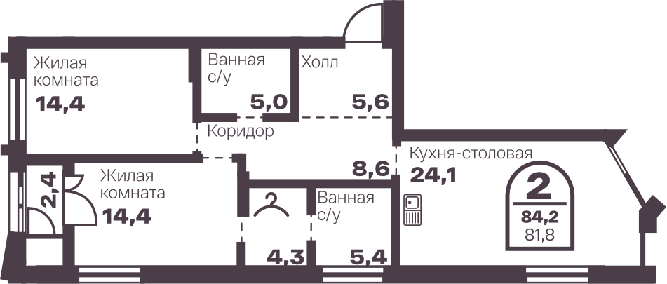 Планировка 2-комн