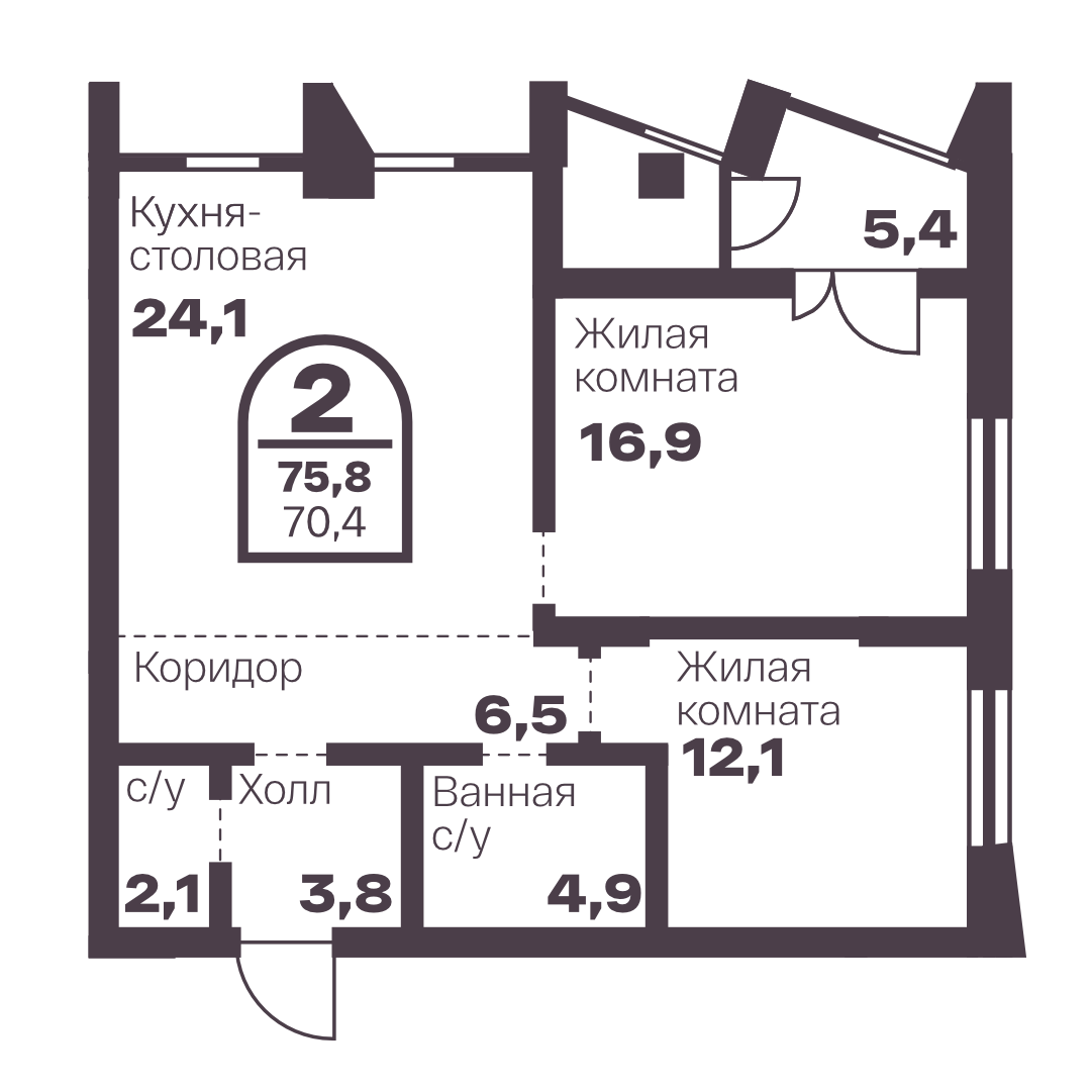 Планировка 2-комн