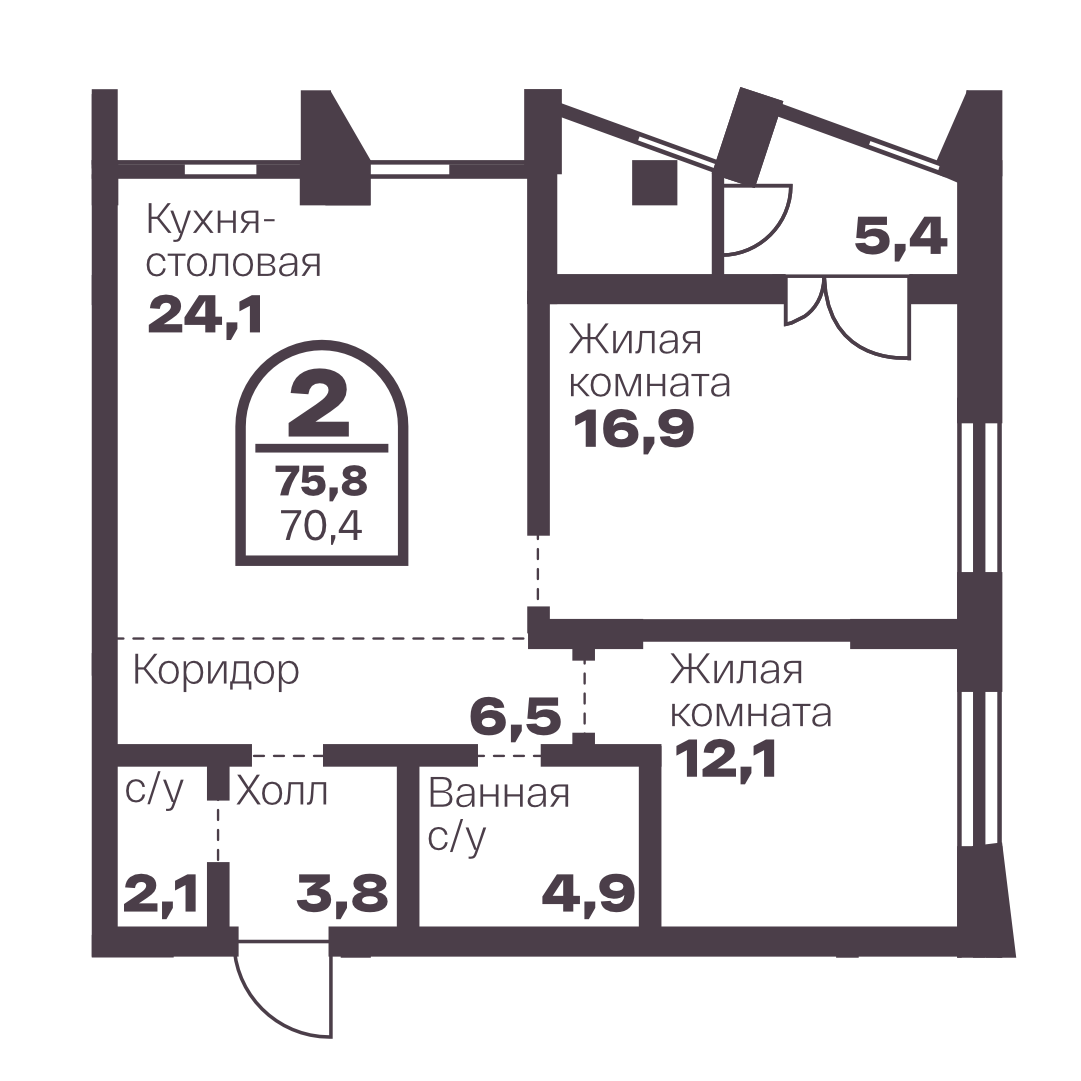 Планировка 2-комн
