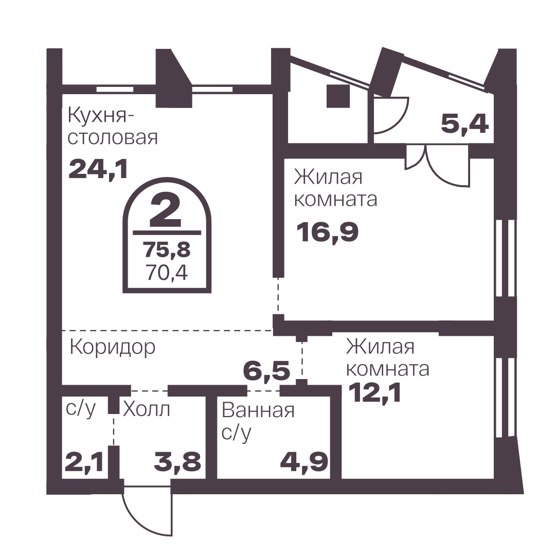 Планировка 2-комн