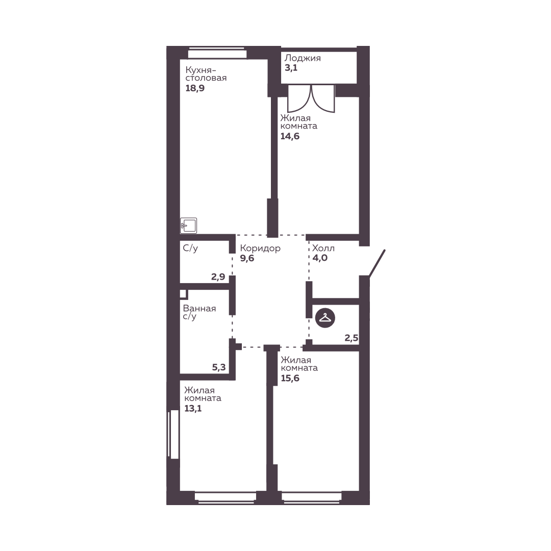Планировка 3-комн