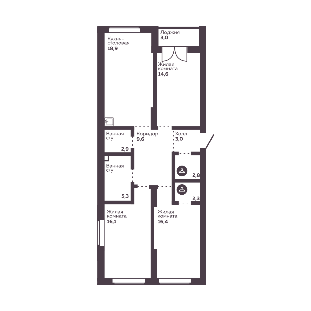 Планировка 3-комн